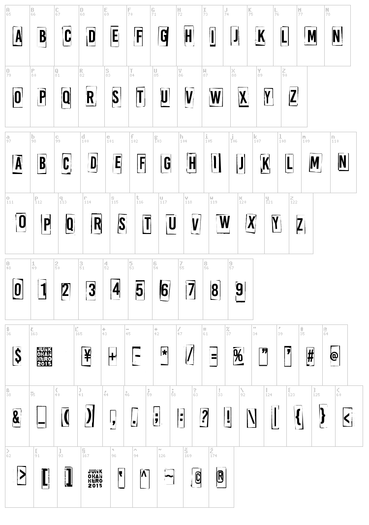 A Box For font map